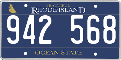 RI license plate 942568