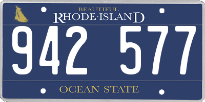 RI license plate 942577