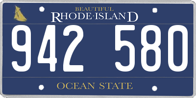 RI license plate 942580