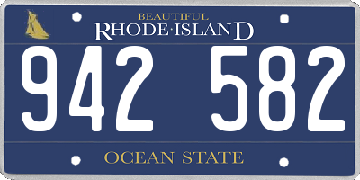 RI license plate 942582