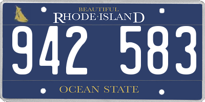 RI license plate 942583