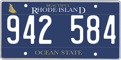 RI license plate 942584