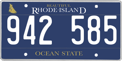 RI license plate 942585