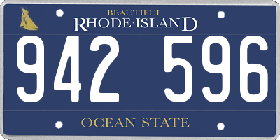 RI license plate 942596