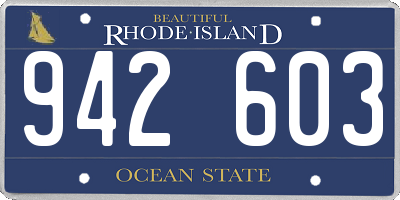 RI license plate 942603