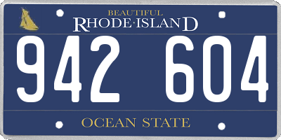 RI license plate 942604