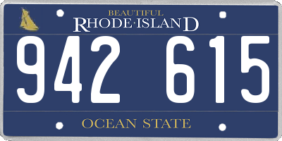 RI license plate 942615