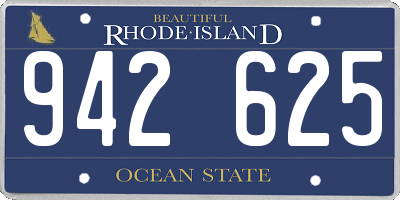 RI license plate 942625