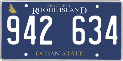 RI license plate 942634
