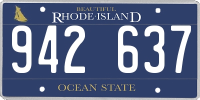 RI license plate 942637