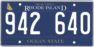 RI license plate 942640