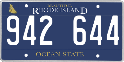 RI license plate 942644