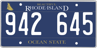 RI license plate 942645