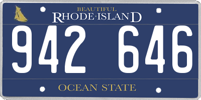 RI license plate 942646