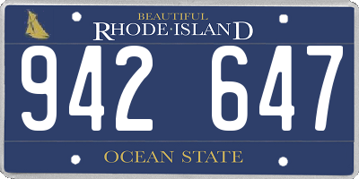 RI license plate 942647