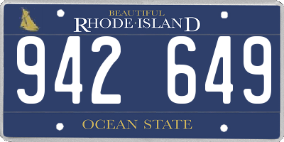 RI license plate 942649
