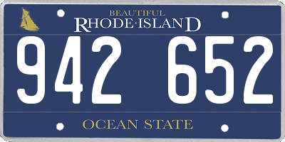 RI license plate 942652