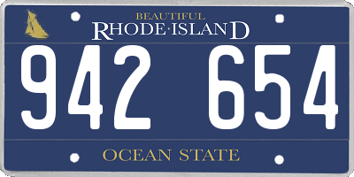 RI license plate 942654