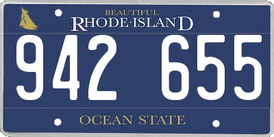 RI license plate 942655