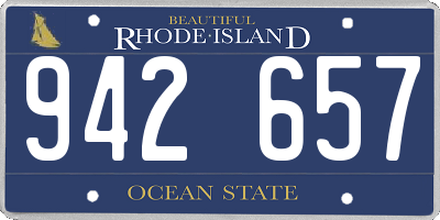 RI license plate 942657