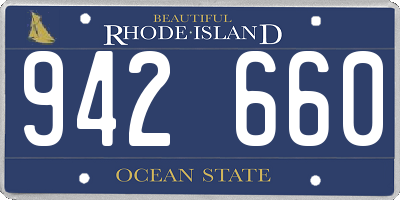 RI license plate 942660