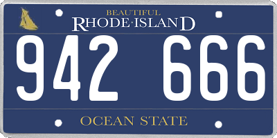 RI license plate 942666