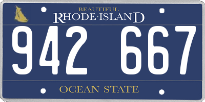 RI license plate 942667