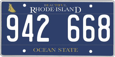 RI license plate 942668