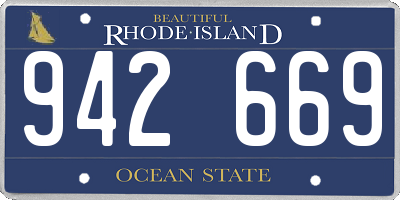 RI license plate 942669