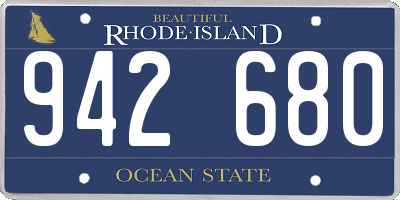 RI license plate 942680
