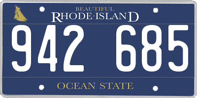 RI license plate 942685