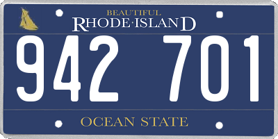 RI license plate 942701