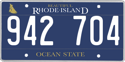 RI license plate 942704