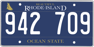 RI license plate 942709