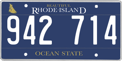 RI license plate 942714