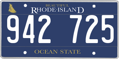 RI license plate 942725