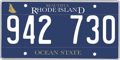 RI license plate 942730