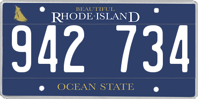 RI license plate 942734