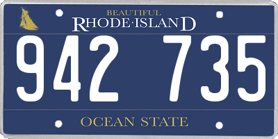 RI license plate 942735
