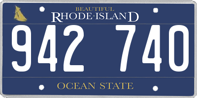 RI license plate 942740