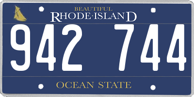 RI license plate 942744