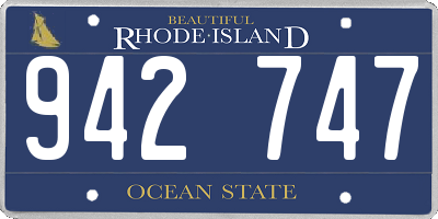 RI license plate 942747