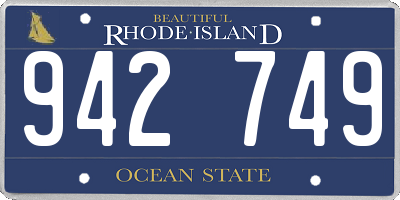 RI license plate 942749