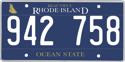 RI license plate 942758