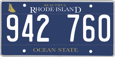 RI license plate 942760