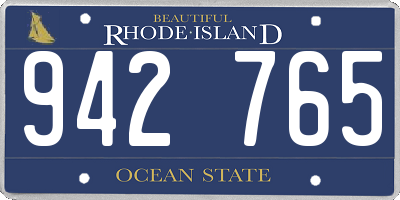 RI license plate 942765