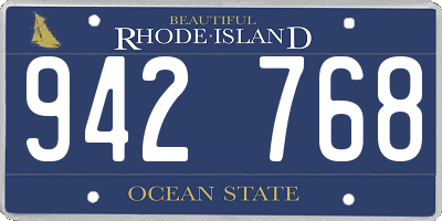 RI license plate 942768