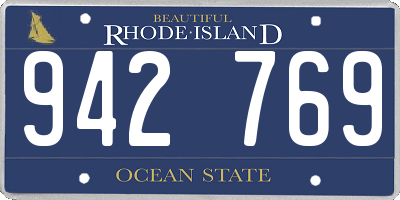 RI license plate 942769