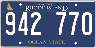 RI license plate 942770