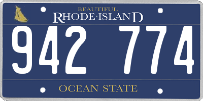 RI license plate 942774